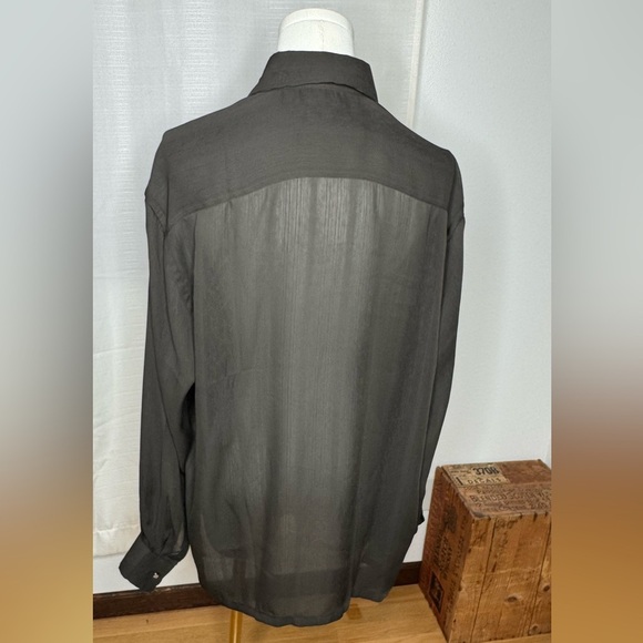 Vintage Xposed Sheer Textured Stripe Blouse - Picture 4 of 9